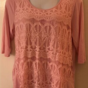 Kim Rogers Pink Lace Blouse